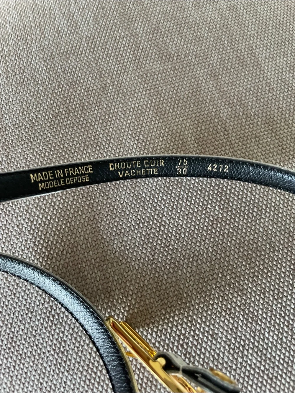 Givenchy Vintage Cream Patent Leather Slim Belt with Gold Buckle